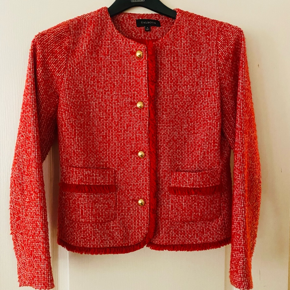 Talbots Women's Red Tweed Jacket